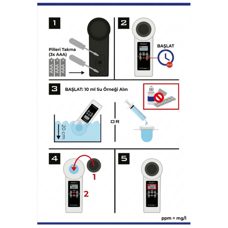 PoolLab 1.0 Fotometrik Havuz Suyu Test Cihazı