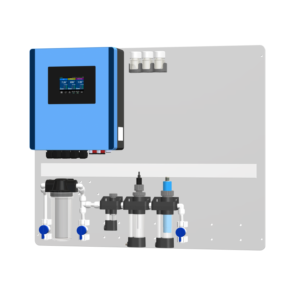 Sistem iQuaExpert FS PFc - Uzman, Yüzme Havuzu, pH, Serbest Klor, Ölçüm Kontrol Otomasyon Sistemi, Filtreli, Akış Sensörlü