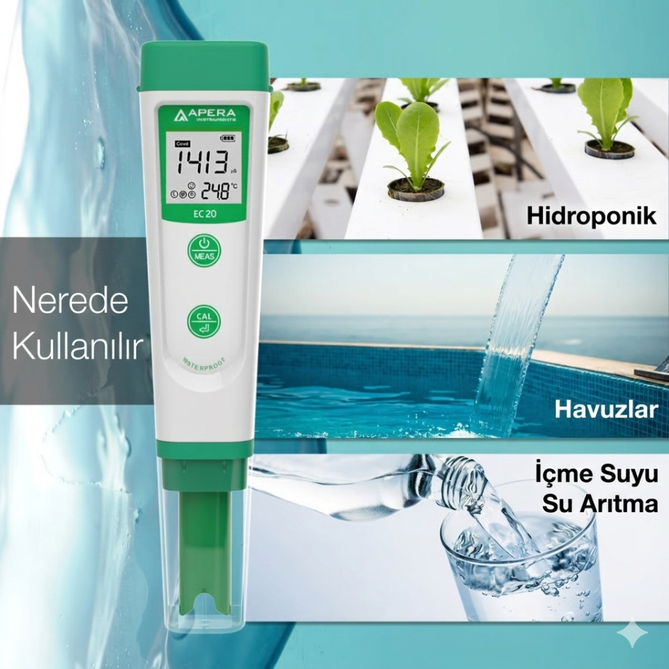 Apera Value Serisi EC20 Cep Tipi İletkenlik Ölçüm Test Kiti