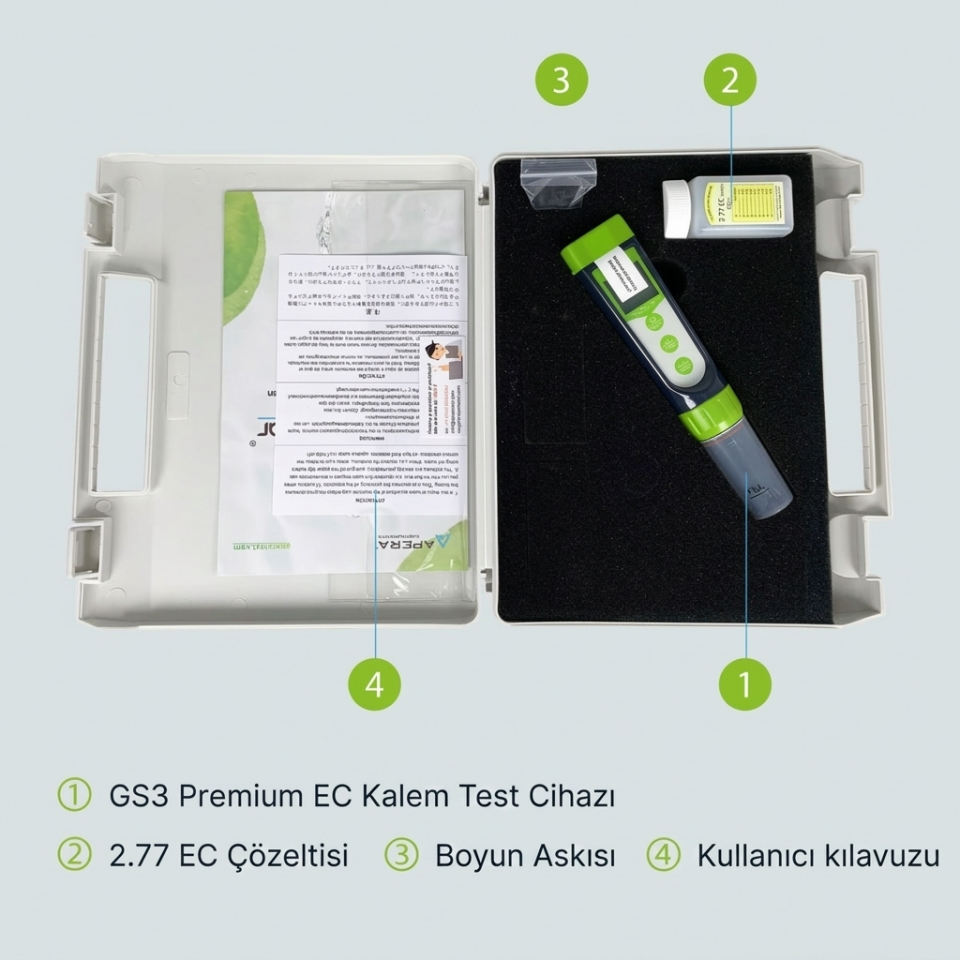 Apera GroStar GS3 EC/ppm Cep Tipi İletkenlik Ölçer (Gen II)