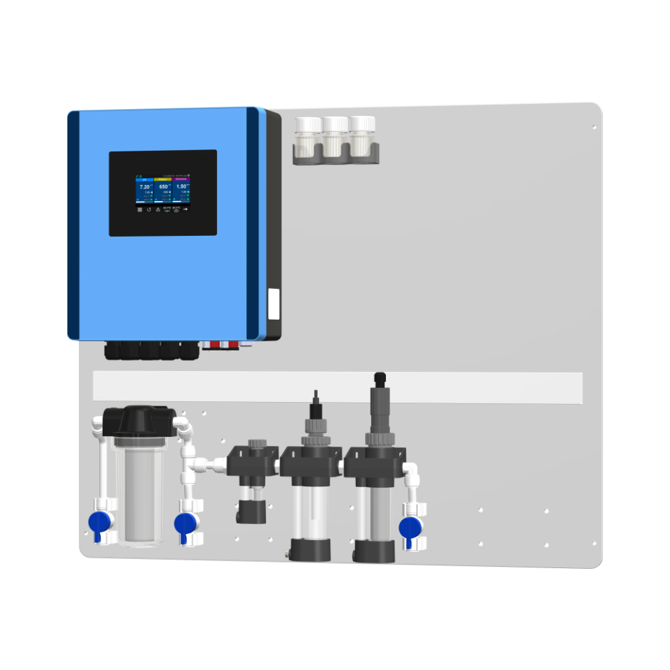 Sistem iQuaExpert FS PF - Uzman, Yüzme Havuzu, pH, Serbest Klor, Ölçüm Kontrol Otomasyon Sistemi, Filtreli, Akış Sensörlü